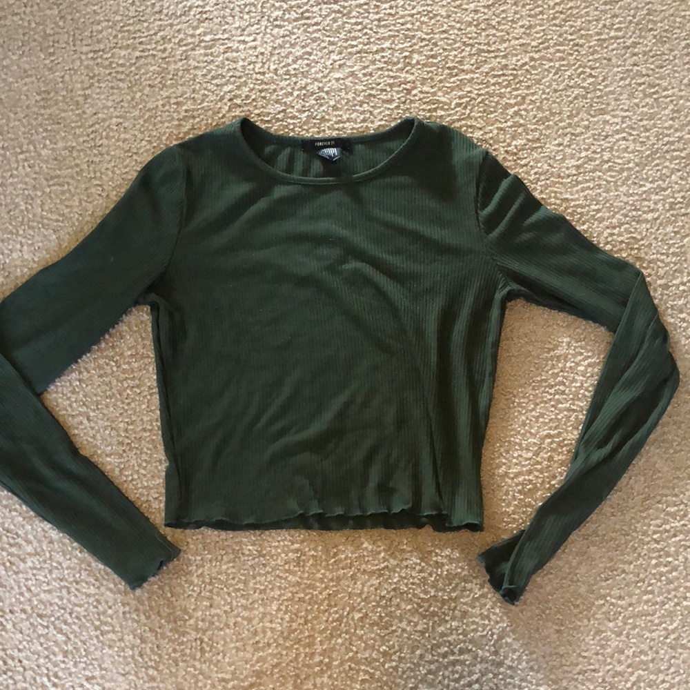 Forever 21 green long sleeve top